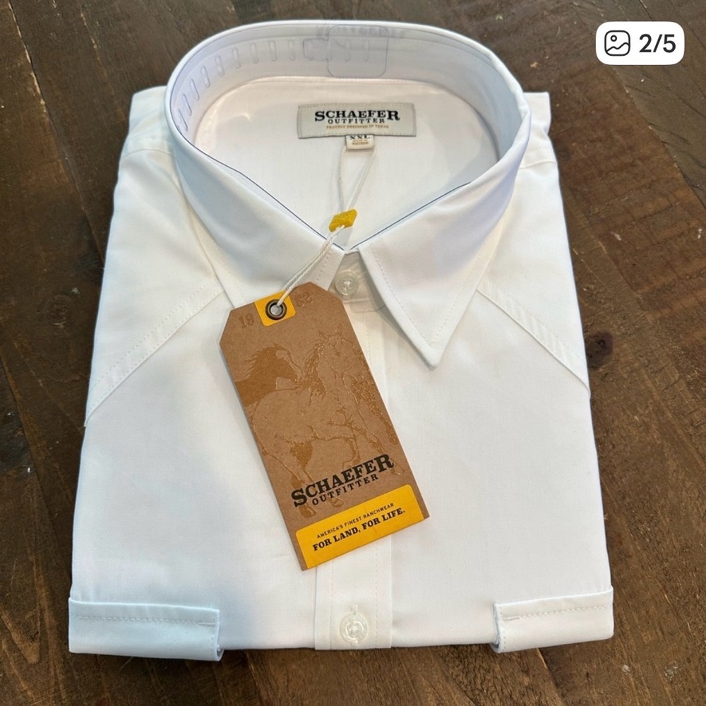 Schaefer Outfitters Men's White Dress Shirt - Classic Spread Collar